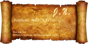 Justus Nátán névjegykártya